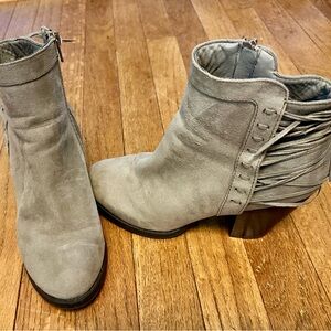 Gray Suede Ankle Boots